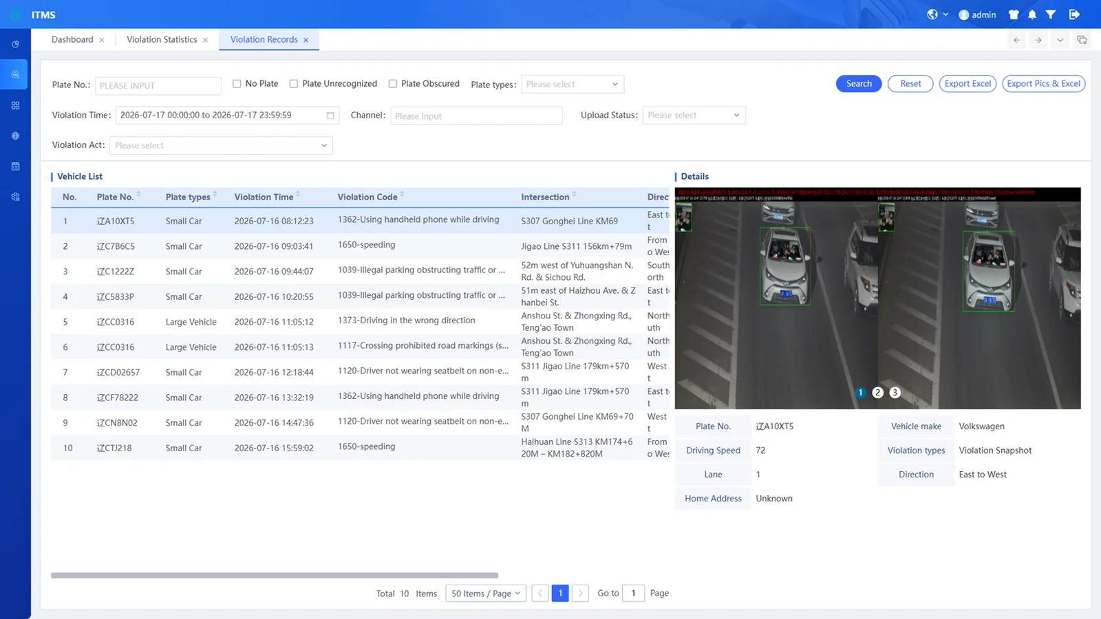 Violation Record Query